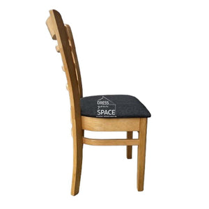 Beatrice Dining Chair - Natural Frame / Espresso Fabric Seat - Indoor Dining Chair - DYS Indoor