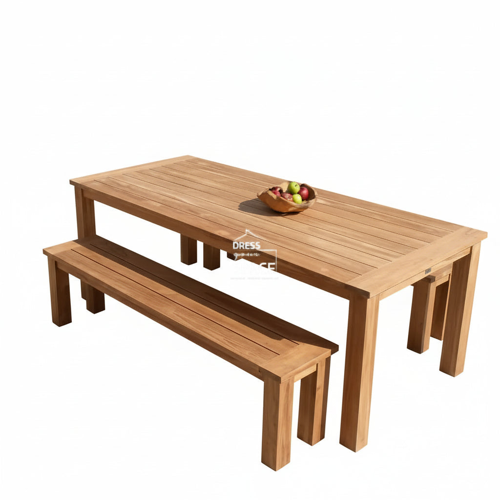 Belmont Teak Bench Set - 3 Pce - Outdoor Setting - DYS Outdoor
