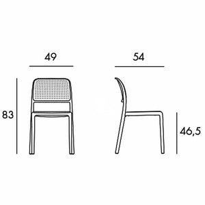 Bora Armless Chair - Taupe - Outdoor Chair - Nardi