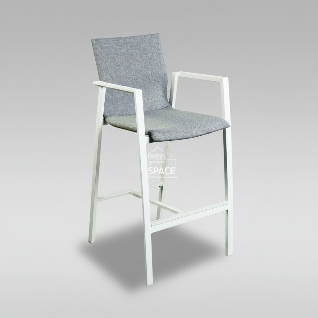 Bronte Outdoor Bar Chair - White - Outdoor Bar Stool - DYS Outdoor
