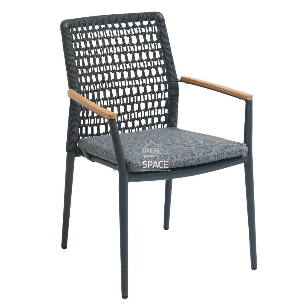 Brooklyn Rope Outdoor Dining Chair - Charcoal Frame / Charcoal Rope - Outdoor Dining Set - DYS Outdoor