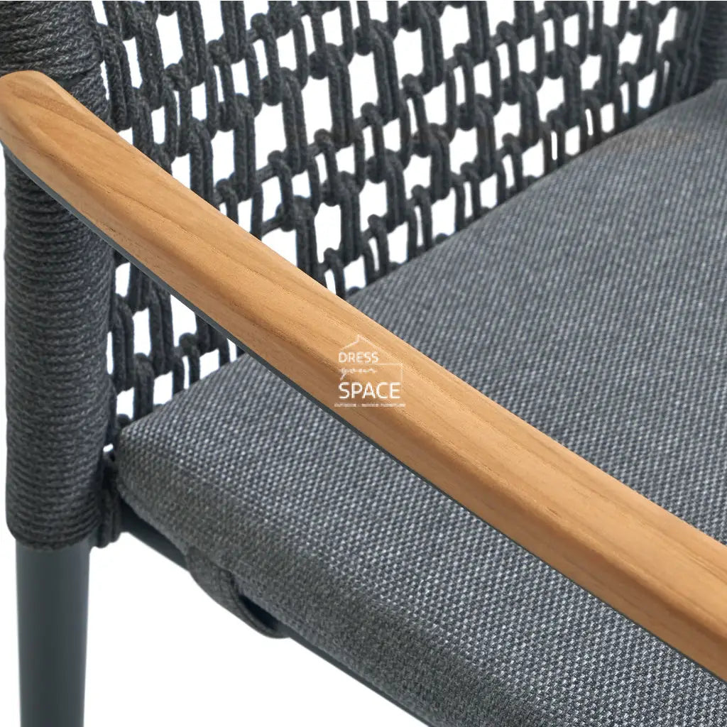 Brooklyn Rope Outdoor Dining Chair - Charcoal Frame / Charcoal Rope - Outdoor Dining Set - DYS Outdoor