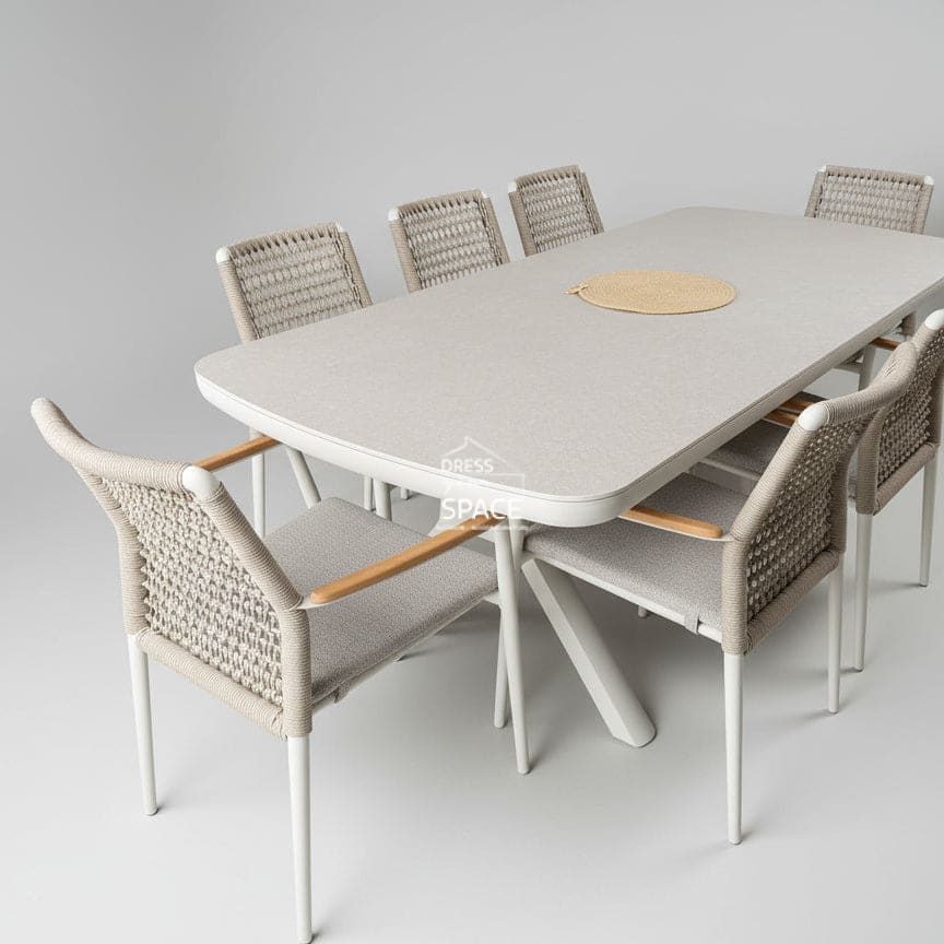 Brooklyn Sintered Stone Top Outdoor Dining 9pce Setting - Outdoor Dining Set - Dress Your Space