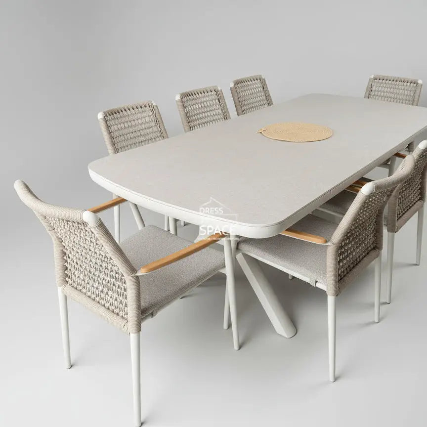 Brooklyn Sintered Stone Top Outdoor Dining 9pce Setting - Outdoor Dining Set - Dress Your Space