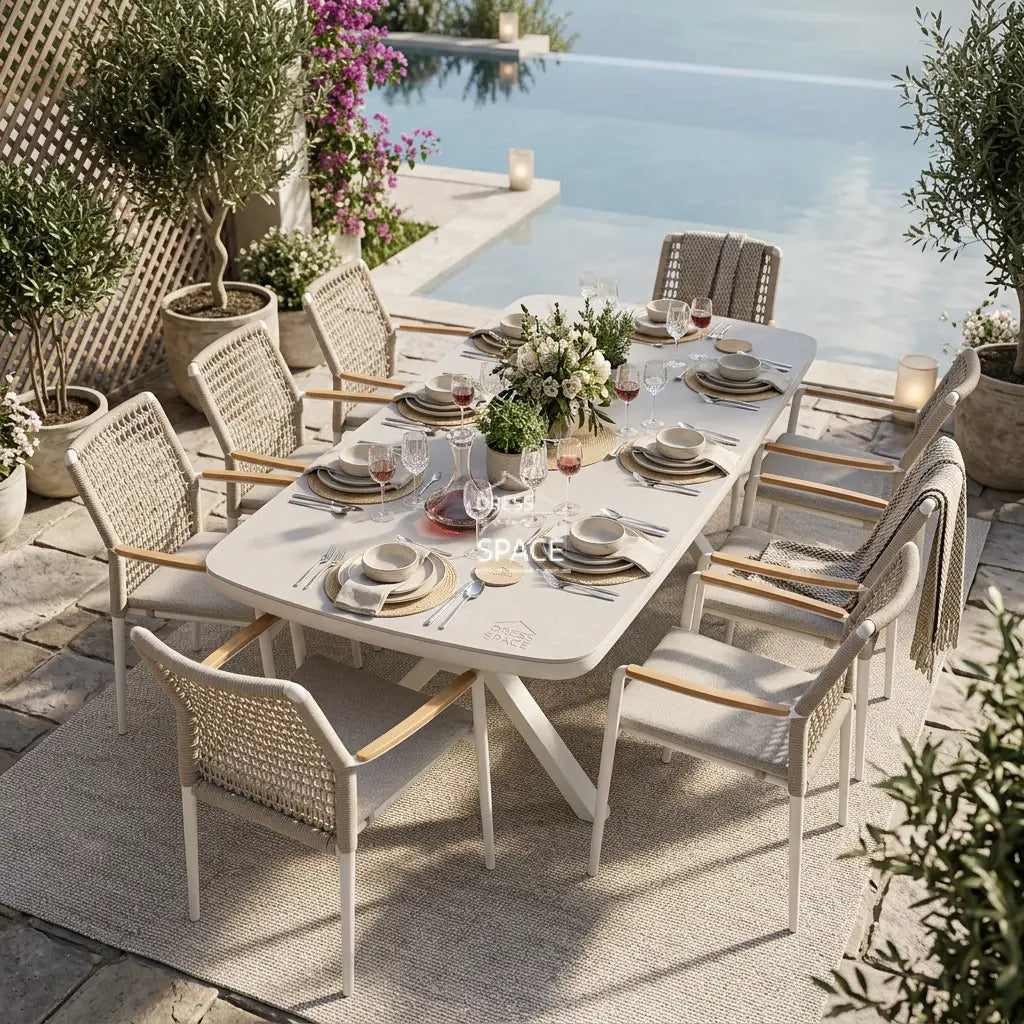 Brooklyn Sintered Stone Top Outdoor Dining 9pce Setting - Outdoor Dining Set - DYS Outdoor