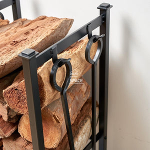 Butch Cassidy 4P + Log Rack/Stand Fireplace Tool Set - Fireplace Tool Set - DYS Fireplace Accessories