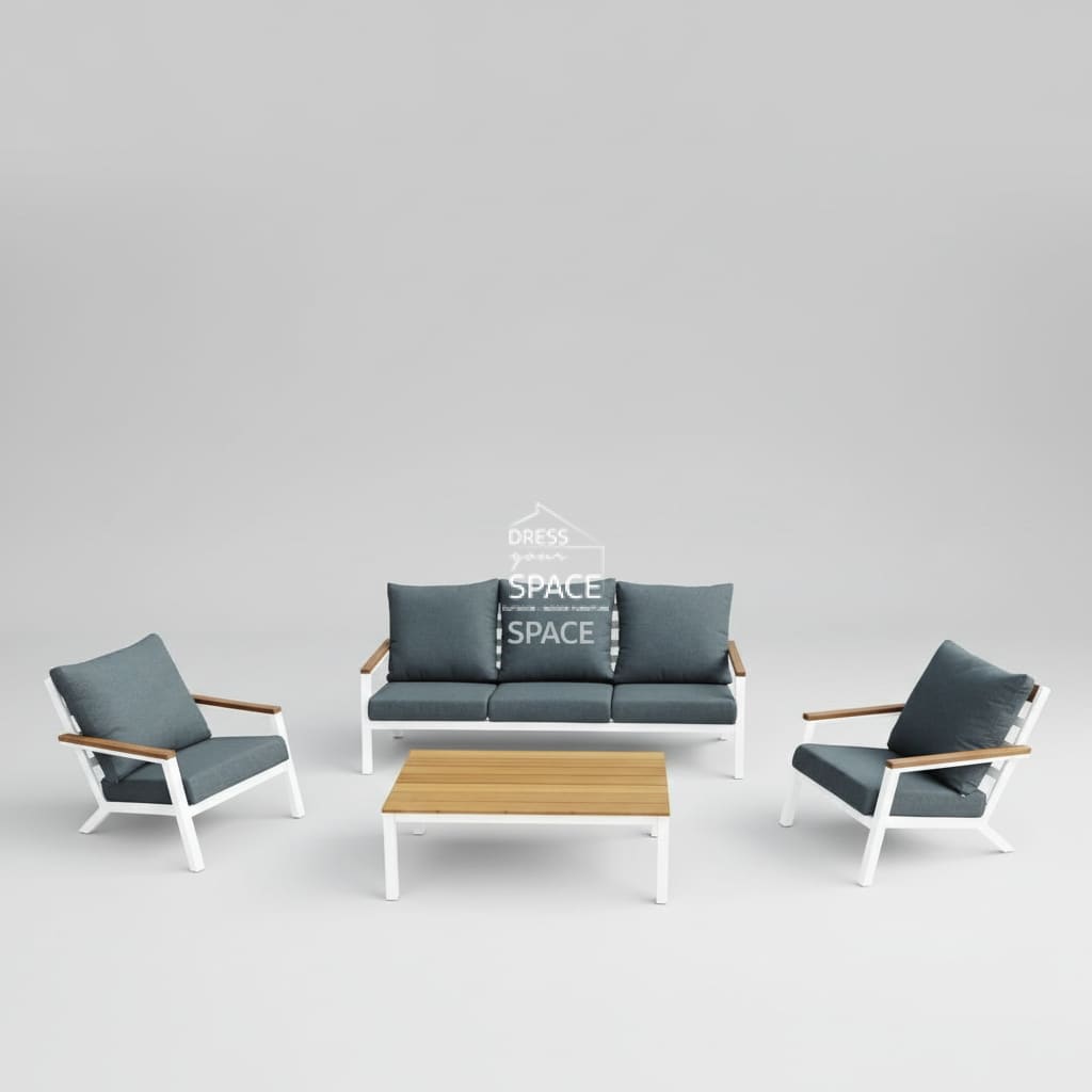 Byron Bay 4 Piece Lounge - White - Outdoor Lounge Set - Lifestyle Garden