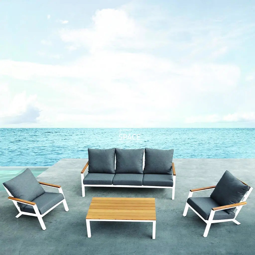 Byron Bay 4 Piece Lounge - White - Outdoor Lounge Set - Lifestyle Garden