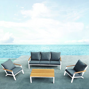 Byron Bay 4 Piece Lounge - White - Outdoor Lounge - Lifestyle Garden