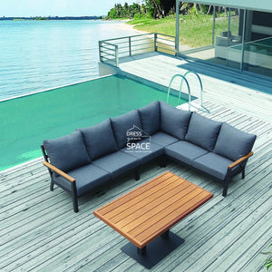 Byron Bay Corner Lounge - Charcoal - Outdoor Lounge - Lifestyle Garden