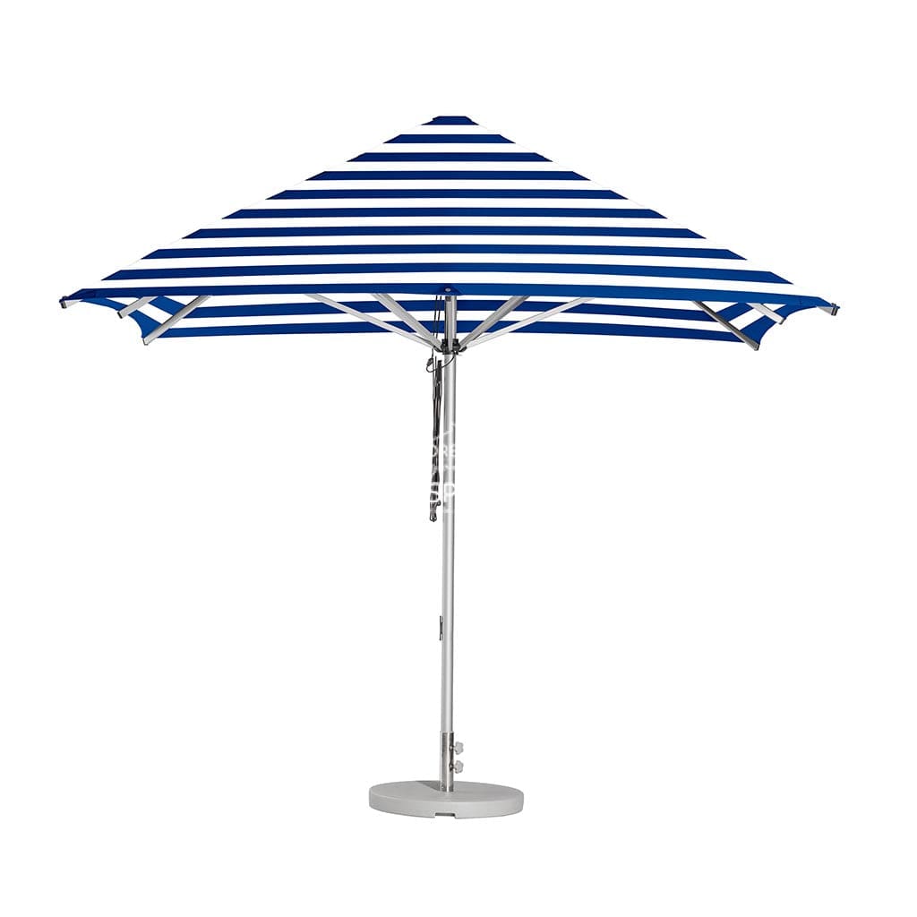 Cafe Series Custom Blue Stripe Umbrella | Square - Outdoor Instant Shade