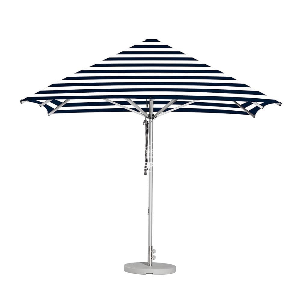 Cafe Series Custom Navy Stripe Umbrella | Square - Outdoor Instant Shade