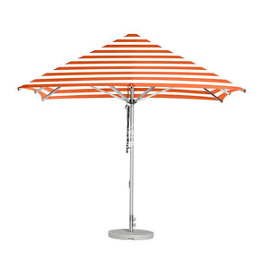 Cafe Series Custom Orange Stripe Umbrella | Square - Outdoor Instant Shade