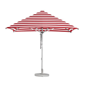 Cafe Series Custom Red Stripe Umbrella | Square - Outdoor Instant Shade
