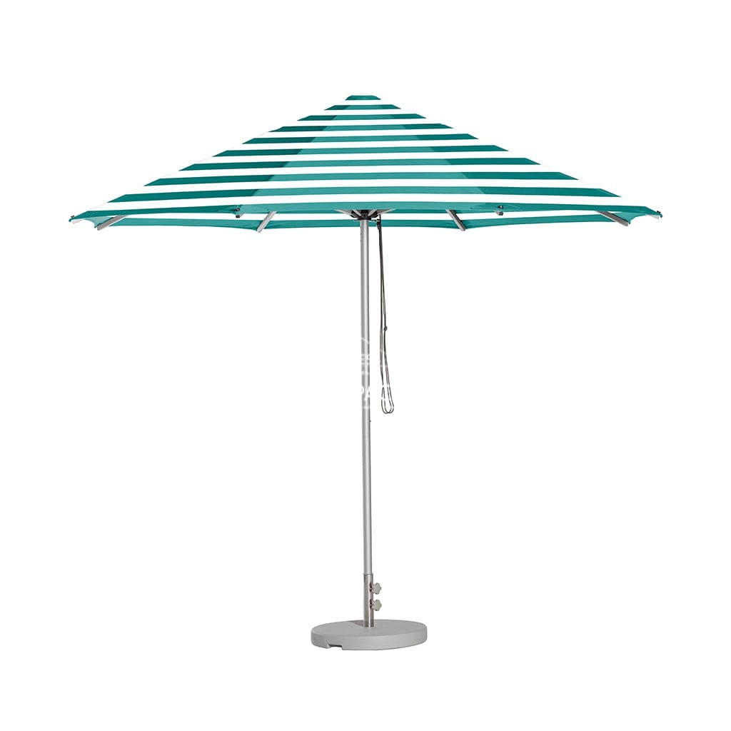 Cafe Series Custom Turquoise Stripe Umbrella | Oct. - Outdoor Instant Shade