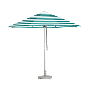 Cafe Series Custom Turquoise Stripe Umbrella | Oct. - Outdoor Instant Shade