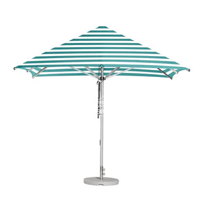 Cafe Series Custom Turquoise Stripe Umbrella | Square - Outdoor Instant Shade