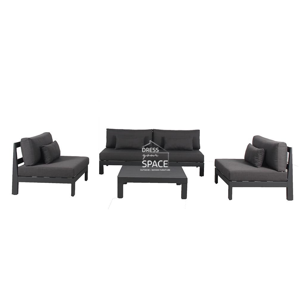 Cannes Deep Seat Lounge - Gun Metal - Outdoor Lounge - DYS Outdoor