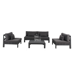 Cannes Deep Seat Lounge - Gun Metal - Outdoor Lounge - DYS Outdoor