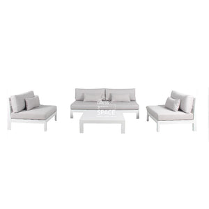 Cannes Deep Seat Lounge - White - Outdoor Lounge - DYS Outdoor