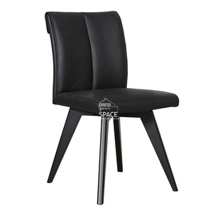 Carmen Chair - Black/Black Leather - Indoor Dining Chair - DYS Indoor