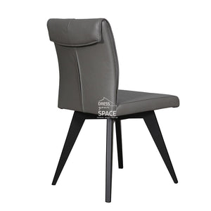 Carmen Chair - Black/Charcoal Leather - Indoor Dining Chair - DYS Indoor