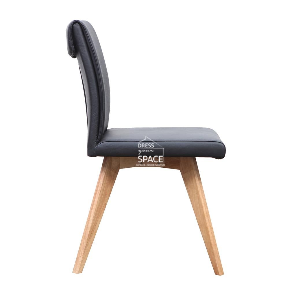 Carmen Chair - Natural/Black Leather - Indoor Dining Chair - DYS Indoor