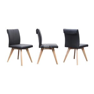 Carmen Chair - Natural/Black Leather - Indoor Dining Chair - DYS Indoor