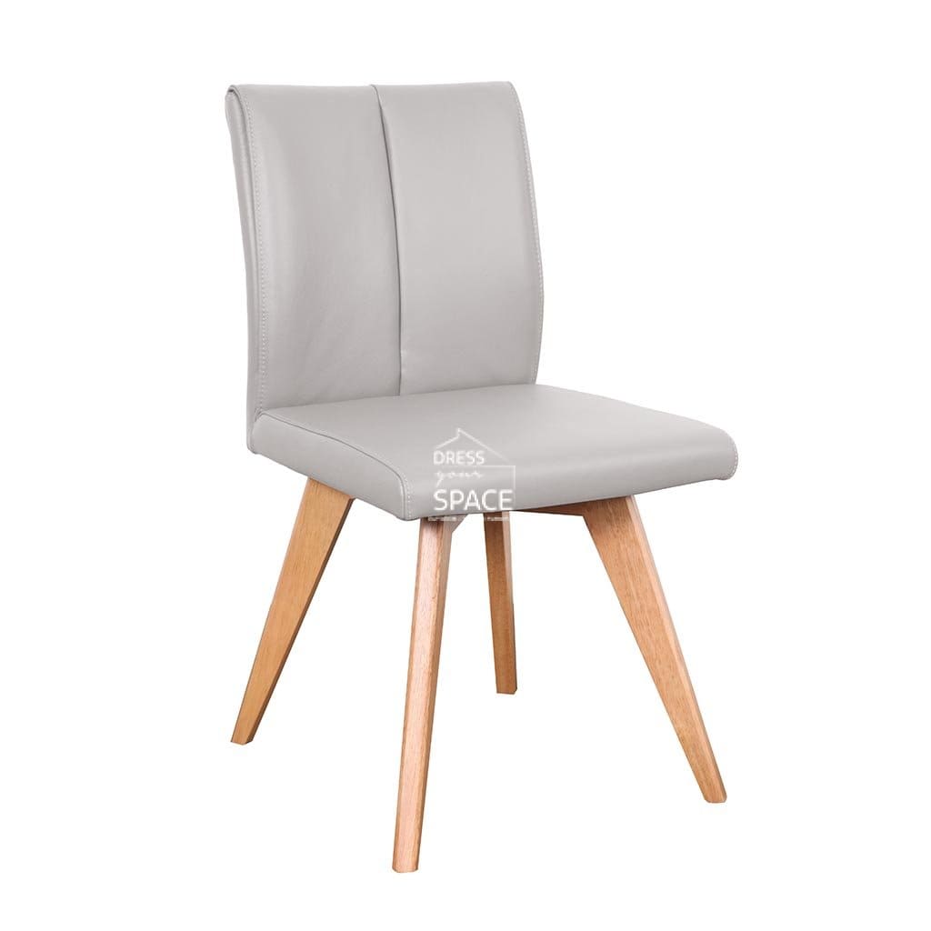 Carmen Chair - Natural/Light Grey Leather - Indoor Dining Chair - DYS Indoor