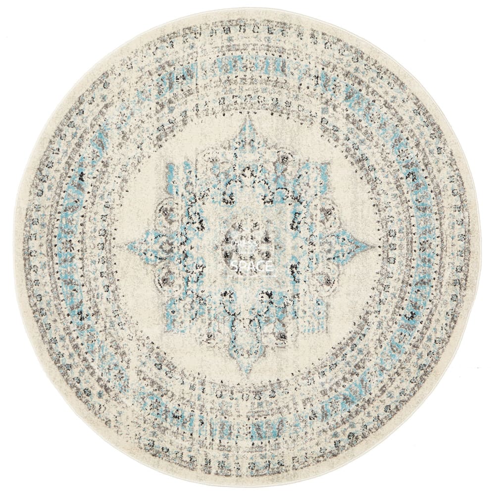 Century 922 White Round Rug - Indoor Round Rug - Rug Culture