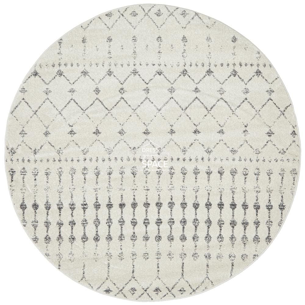Chrome Elsa Silver Round Rug - Indoor Round Rug - Rug Culture