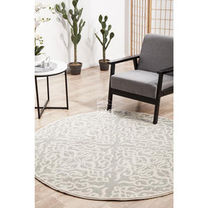 Chrome Lydia Silver Round Rug - Indoor Round Rug - Rug Culture