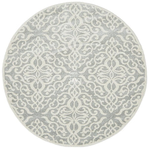 Chrome Lydia Silver Round Rug - Indoor Round Rug - Rug Culture