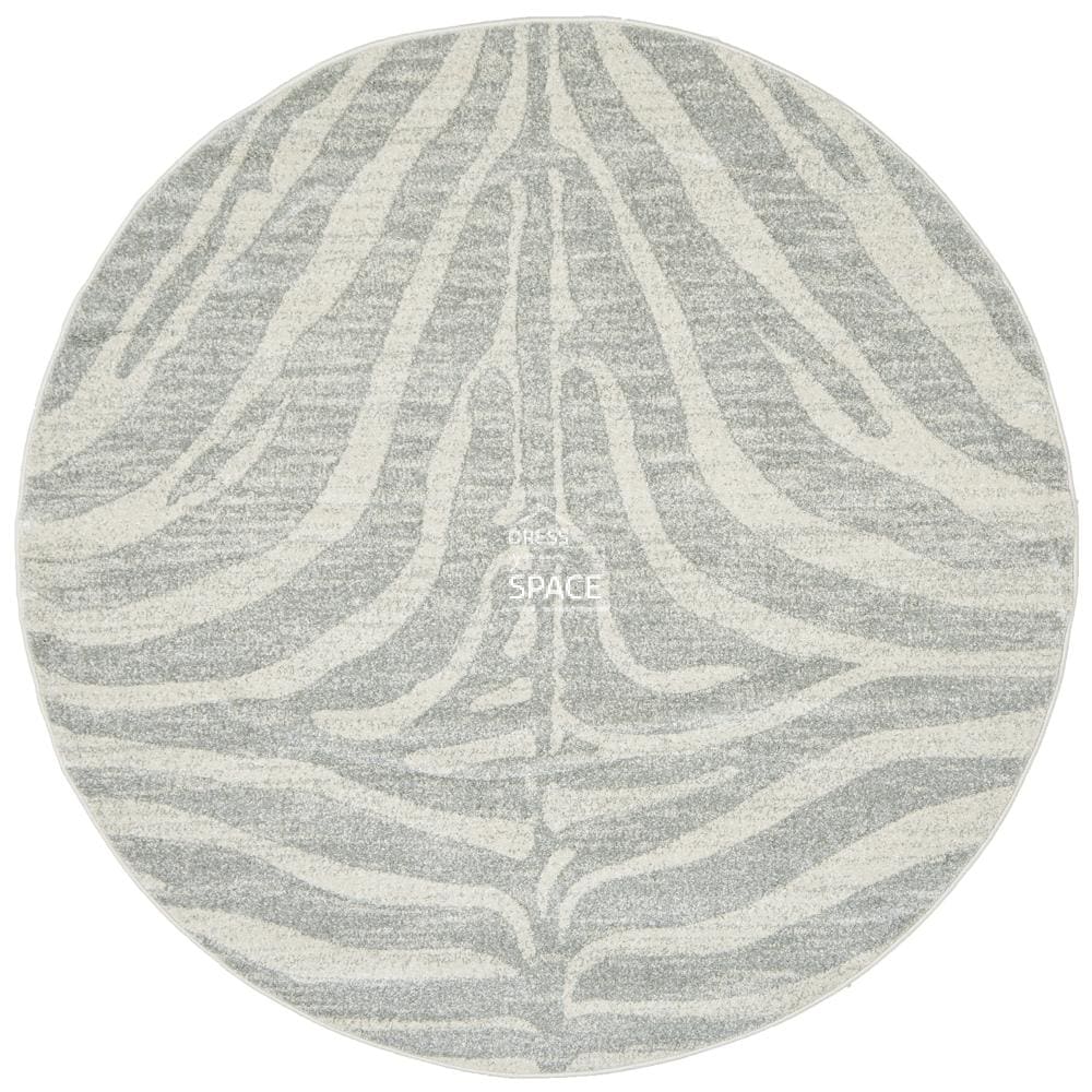 Chrome Savannah Silver Round Rug - Indoor Round Rug - Rug Culture