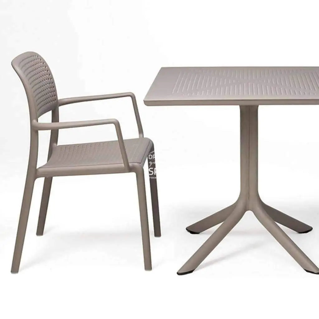 Clip Table - Taupe - Outdoor Cafe Table - Nardi