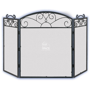 Cole Younger Large 3 Panel Cast Iron Screen - Fireplace Guard - DYS Fireplace Accessories