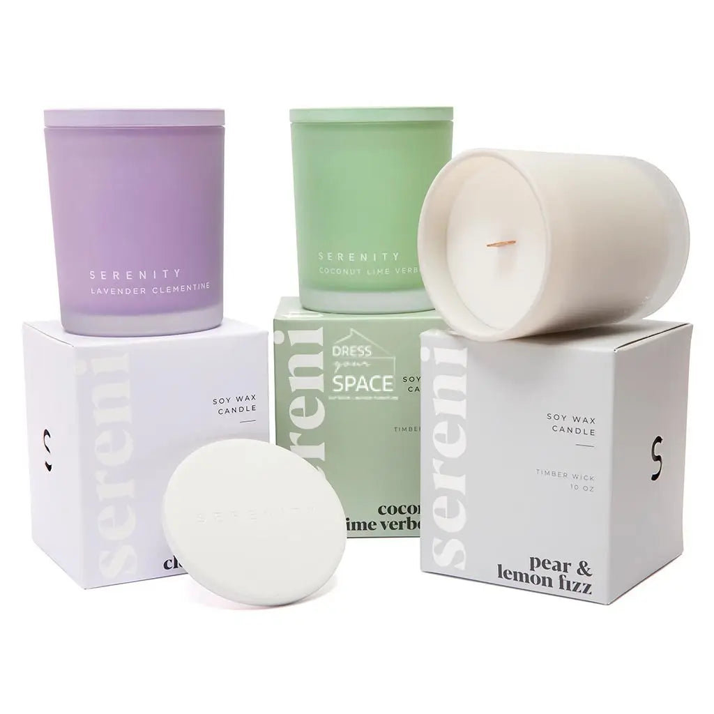 Coloured Frost Candle - Lavender Clementine - Candle - Serenity Candles