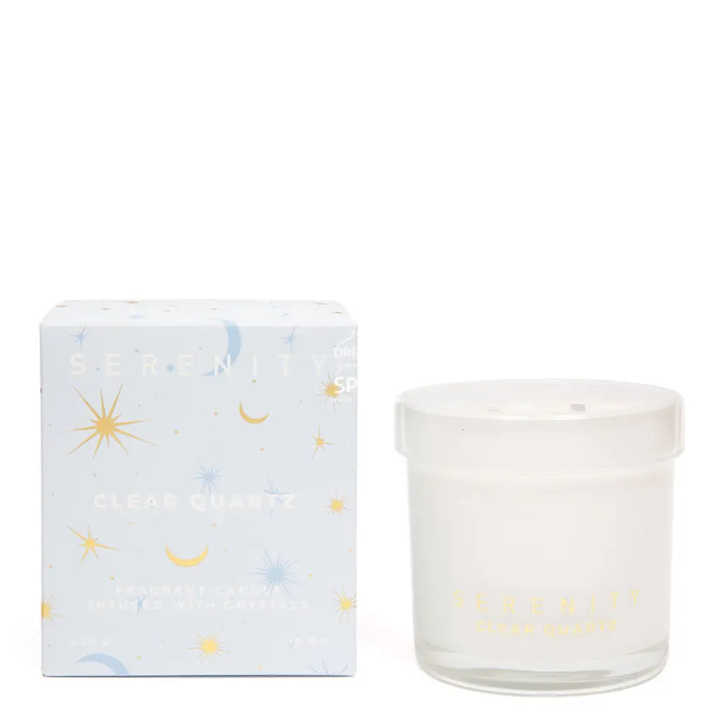 Crystal Candle - Healing - Clear Quartz Crystal - Candle - Serenity Candles