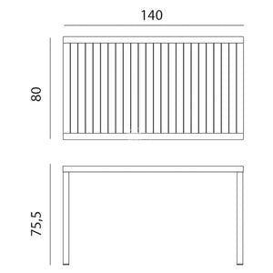Cube Table 140 x 80 - Tortora - Outdoor Table - Nardi