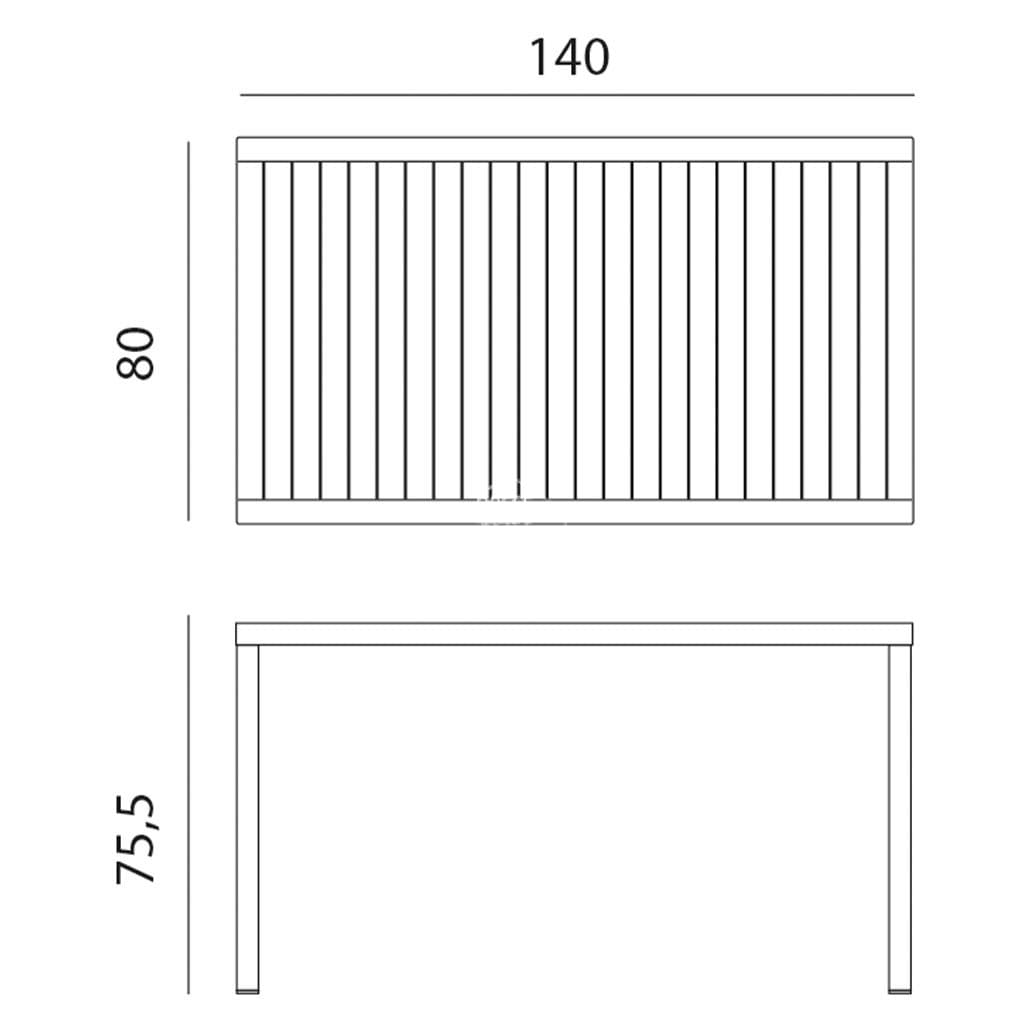 Cube Table 140 x 80 - Tortora - Outdoor Table - Nardi