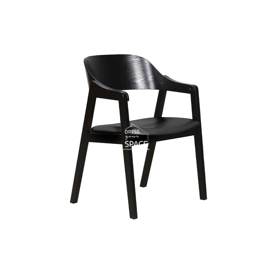 Dakota Dining Chair - Black Veneer Frame / Black PU Seat - Indoor Dining Chair - DYS Indoor