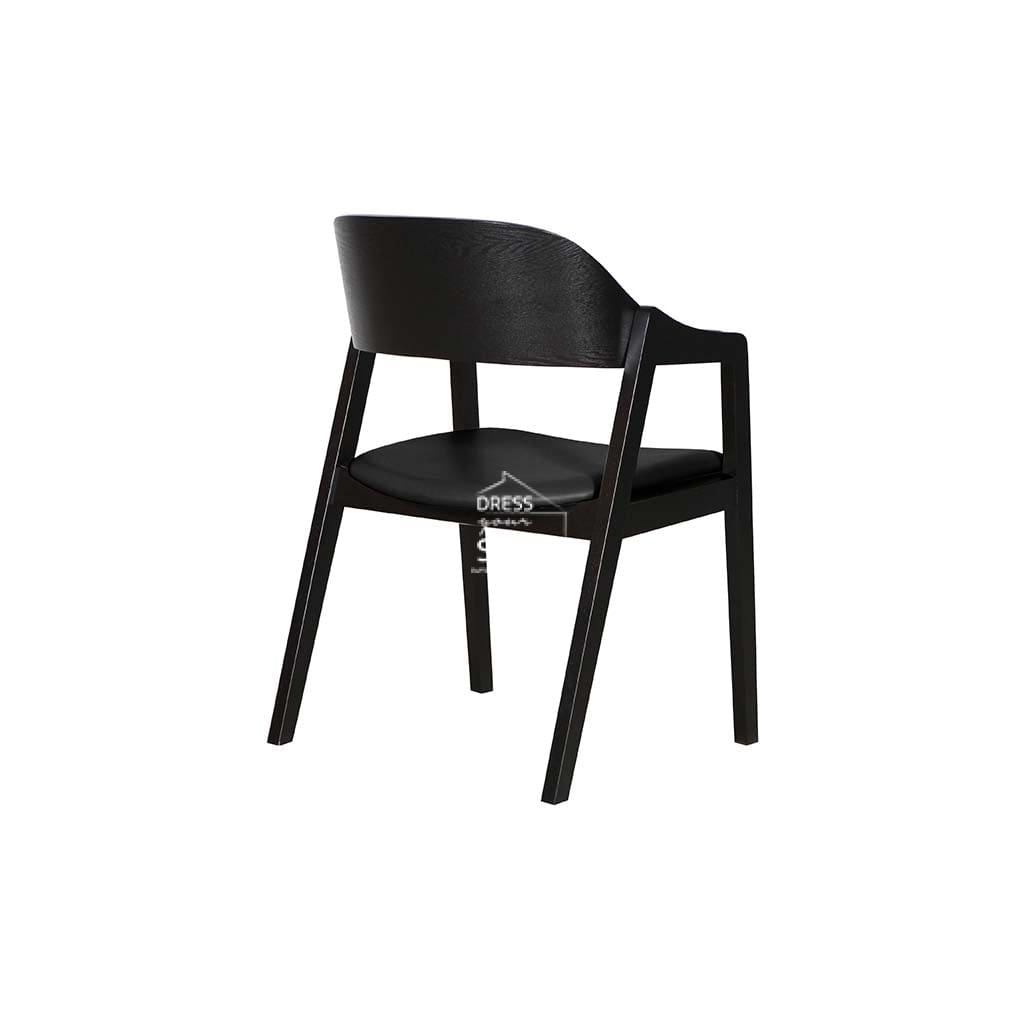 Dakota Dining Chair - Black Veneer Frame / Black PU Seat - Indoor Dining Chair - DYS Indoor