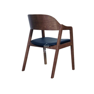 Dakota Dining Chair - Light Walnut Veneer Frame / Black PU Seat - Indoor Dining Chair - DYS Indoor