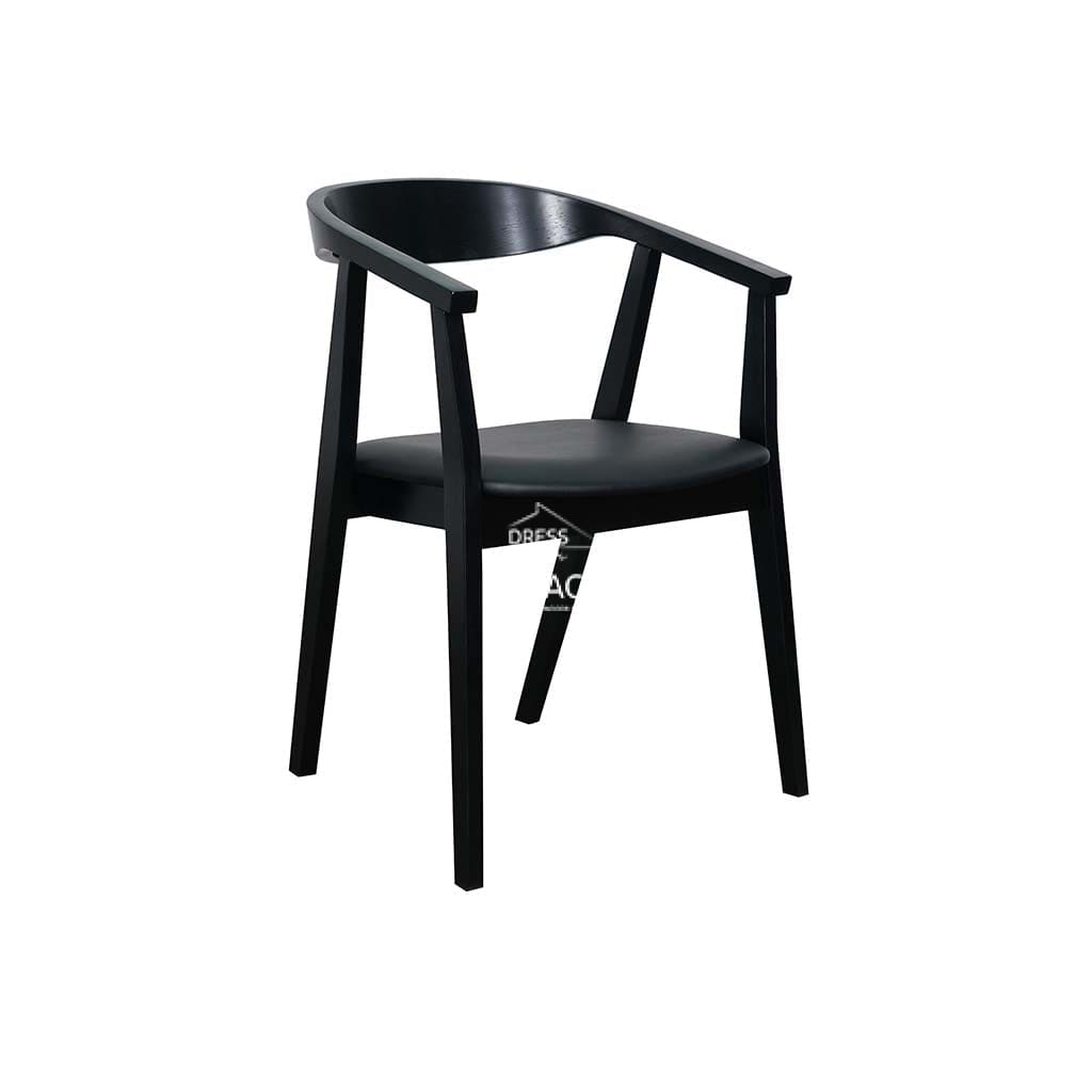Denae Dining Chair - Black Veneer Frame / Black PU Seat - Indoor Dining Chair - DYS Indoor
