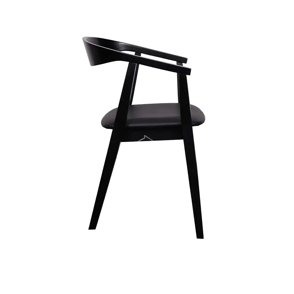 Denae Dining Chair - Black Veneer Frame / Black PU Seat - Indoor Dining Chair - DYS Indoor