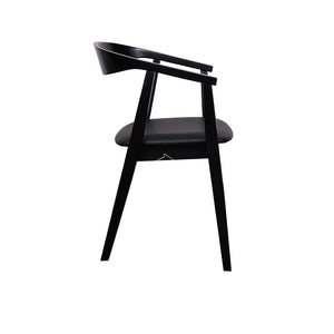 Denae Dining Chair - Black Veneer Frame / Black PU Seat - Indoor Dining Chair - DYS Indoor