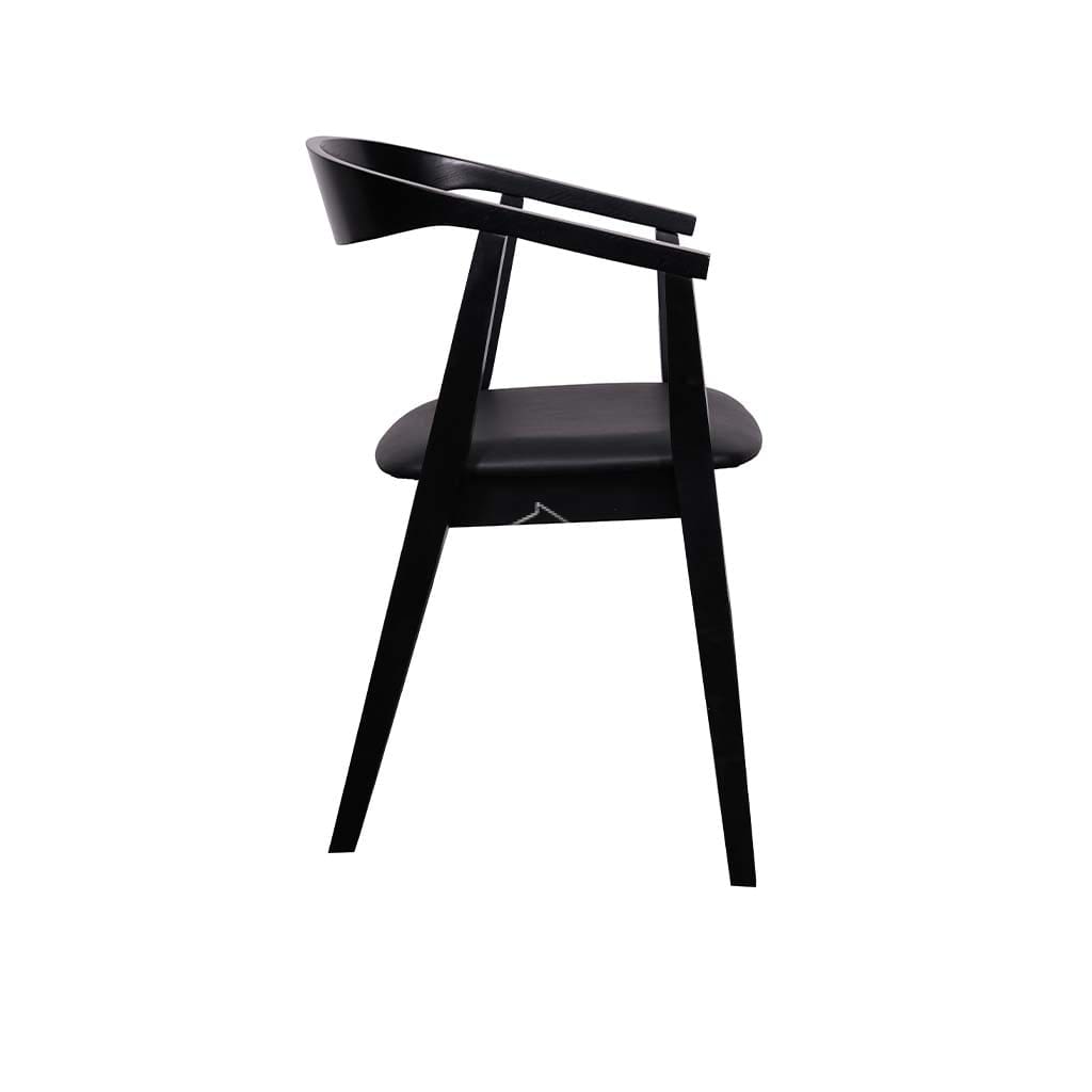 Denae Dining Chair - Black Veneer Frame / Black PU Seat - Indoor Dining Chair - DYS Indoor