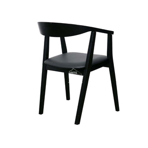 Denae Dining Chair - Black Veneer Frame / Black PU Seat - Indoor Dining Chair - DYS Indoor