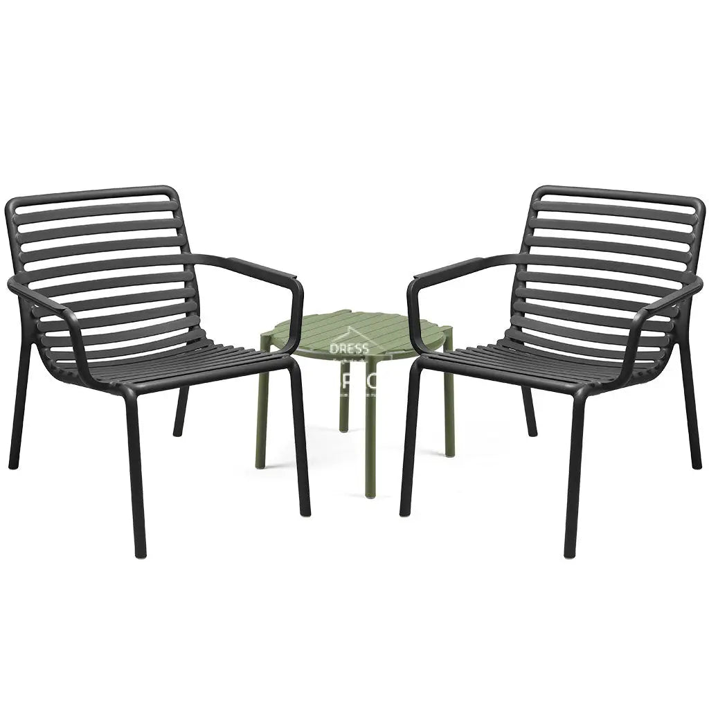 Doga 3 Piece Set - Anthracite - Outdoor Dining Set - Nardi
