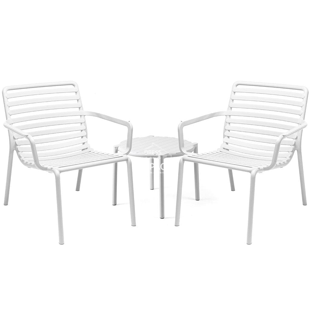 Doga 3 Piece Set - White - Outdoor Dining Set - Nardi